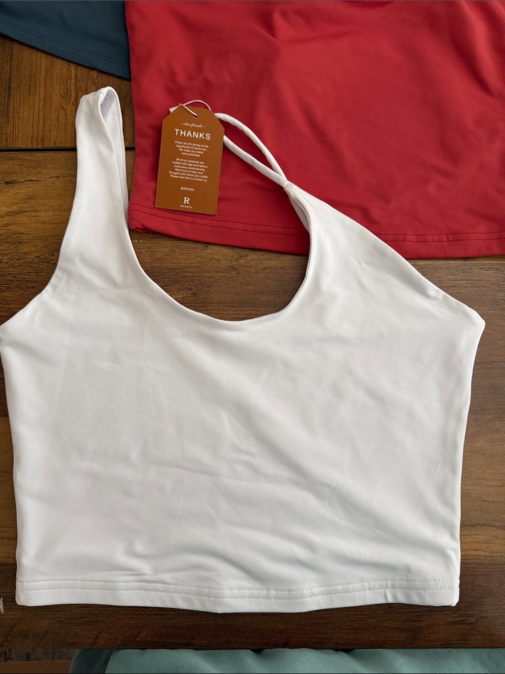 6 cropped Assorted Women’s Tank Tops — White, Red, Teal - Picture 6 of 13